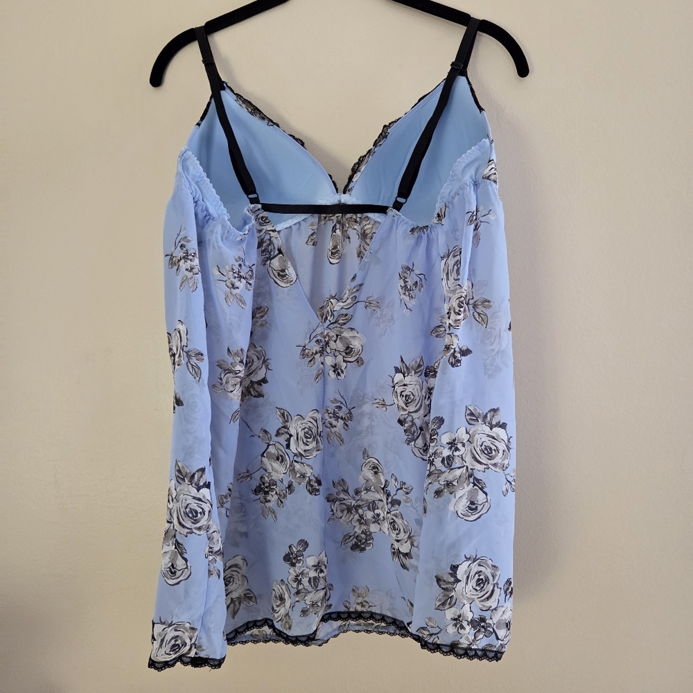 Apt 9 Intimates Mesh Babydoll Sleepwear Top With Lace - Picture 2 of 4